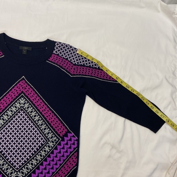 J.Crew Women’s Black or Blue /Multicolored Embroidered Sweater, Size-Small. - Picture 7 of 12